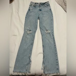 Zara high rise light wash flare jeans